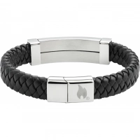 Браслет Zippo Steel Bar Braided Leather Bracelet (22 см) купить в Хабаровске