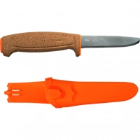 Нож с фиксированным лезвием Morakniv Floating Serrated Knife, сталь Sandvik 12C27, рукоять пробковая купить в Хабаровске