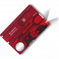 Швейцарская карта Victorinox SwissCard Lite, сталь X50CrMoV15, рукоять ABS-пластик, полупрозрачный красный купить в Хабаровске