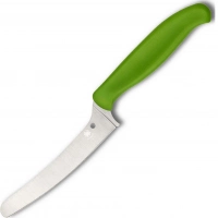 Универсальный кухонный нож Spyderco Z-Cut Offset Kitchen Green, сталь CTS™ — BD1 Alloy, рукоять зеленый полипропилен купить в Хабаровске