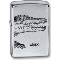 Зажигалка ZIPPO Alligator, с покрытием Brushed Chrome, латунь/сталь, серебристая, матовая, 36x12x56 купить в Хабаровске