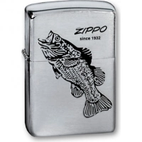 Зажигалка ZIPPO Black Bass Brushed Chrome, латунь с никеле-хром. покрыт., серебр., матов., 36х56х12мм купить в Хабаровске