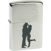 Зажигалка ZIPPO Cowboy Couple Brushed Chrome, латунь, ник.-хром. покр., серебр., матов., 36х56х12 мм купить в Хабаровске