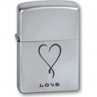 Зажигалка ZIPPO Love Satin Chrome, латунь с никеле-хромовым покрыт., серебр., матовая, 36х56х12 мм купить в Хабаровске